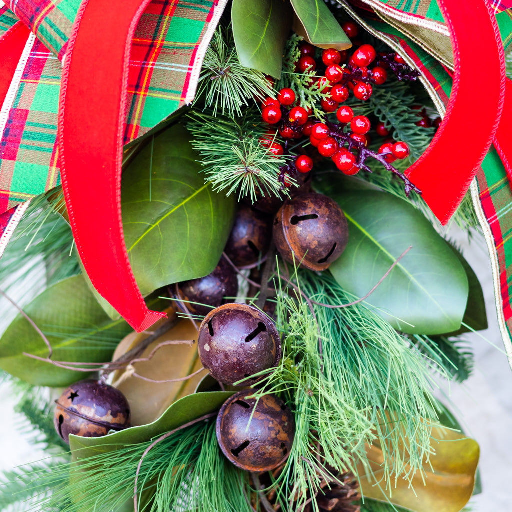 Jingle Bell Holiday Down Drop with Bow