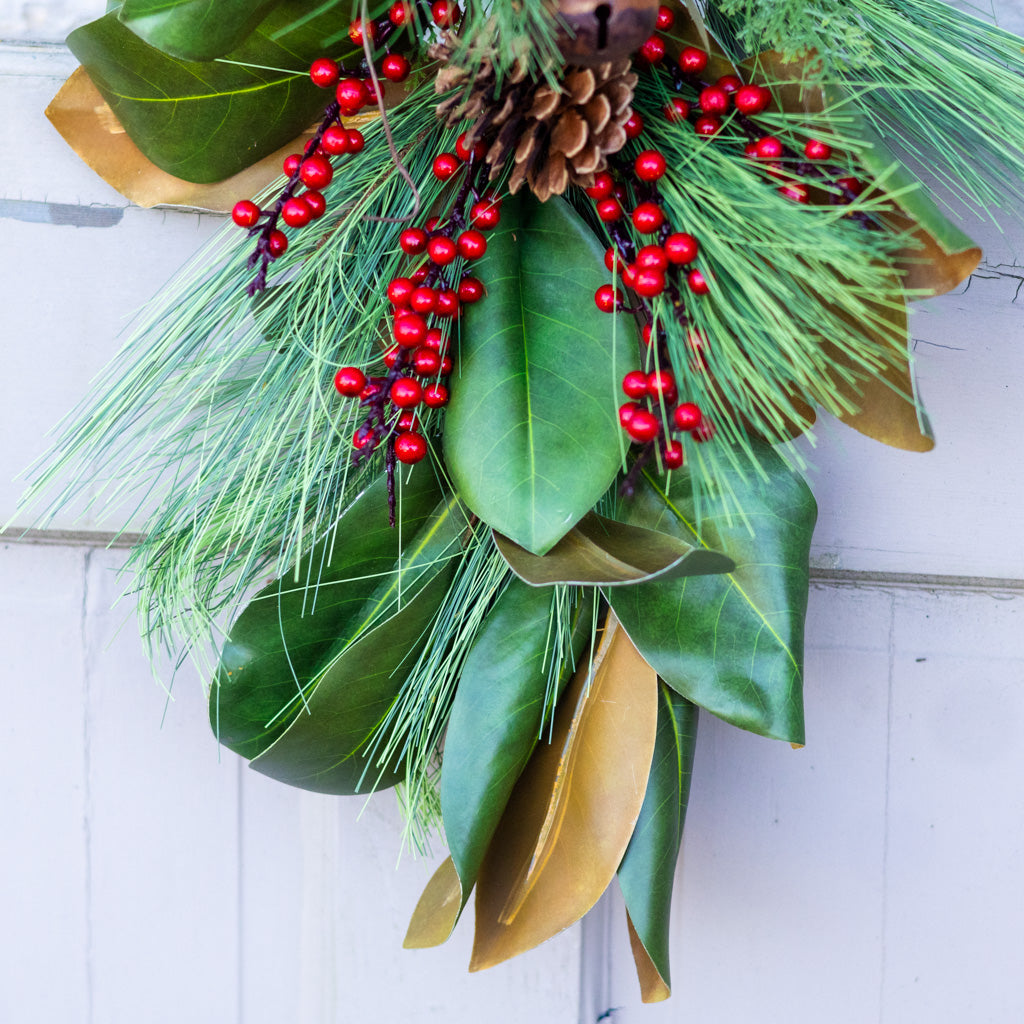 Jingle Bell Holiday Down Drop with Bow