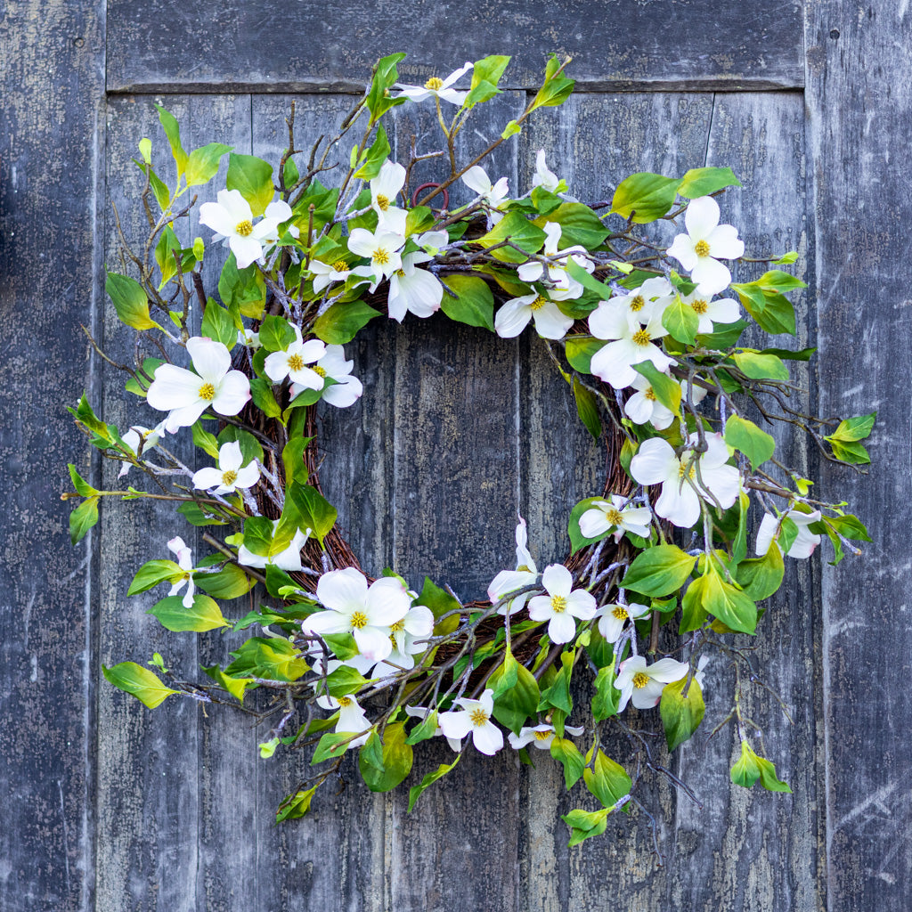 White Dogwood Wreath