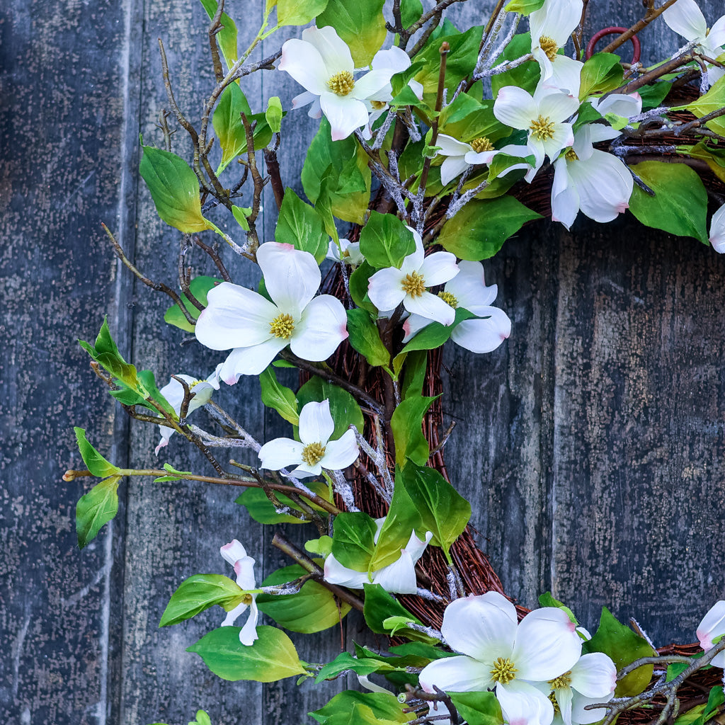 White Dogwood Wreath