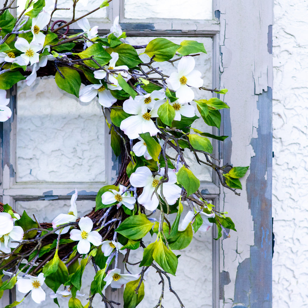 White Dogwood Wreath
