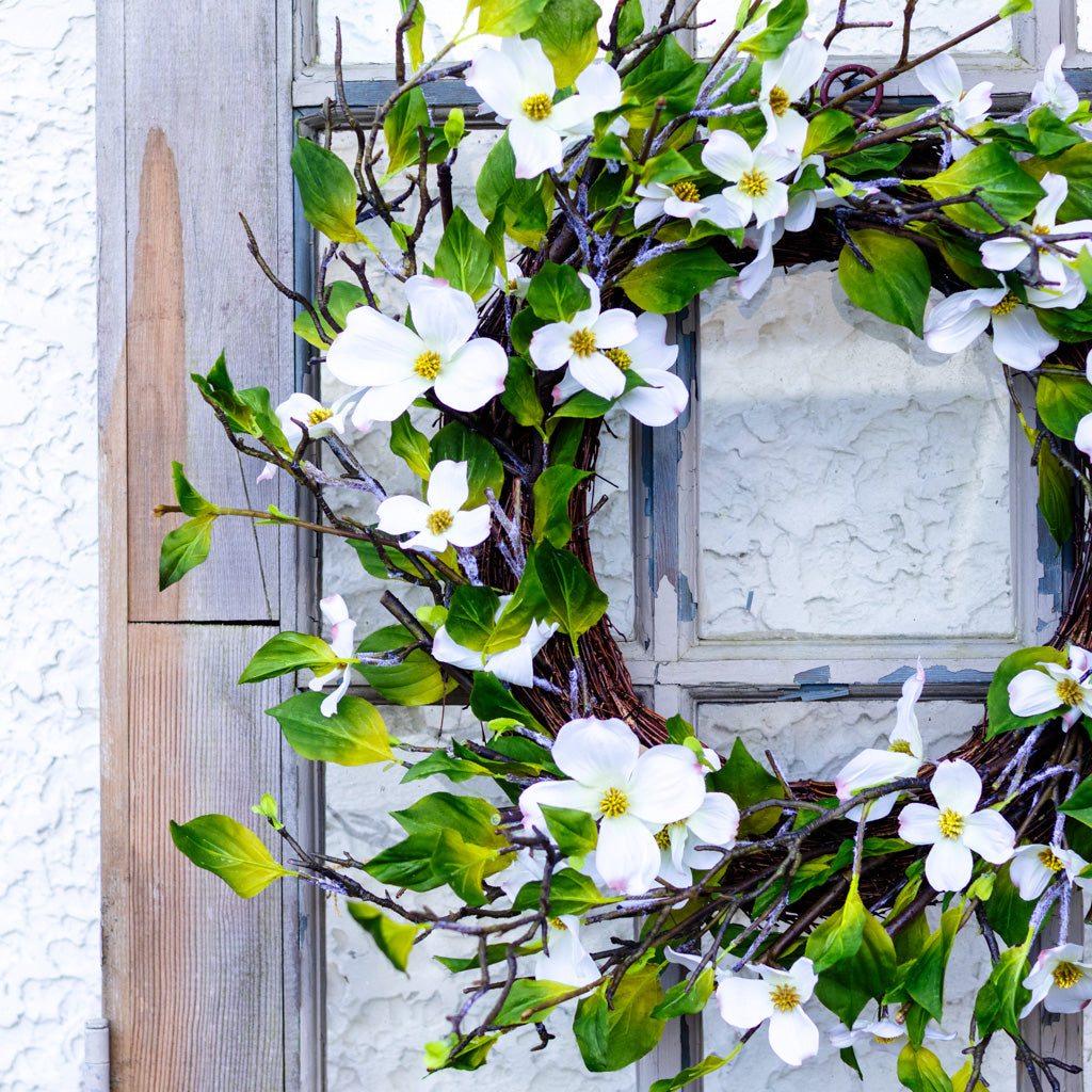 White Dogwood Wreath