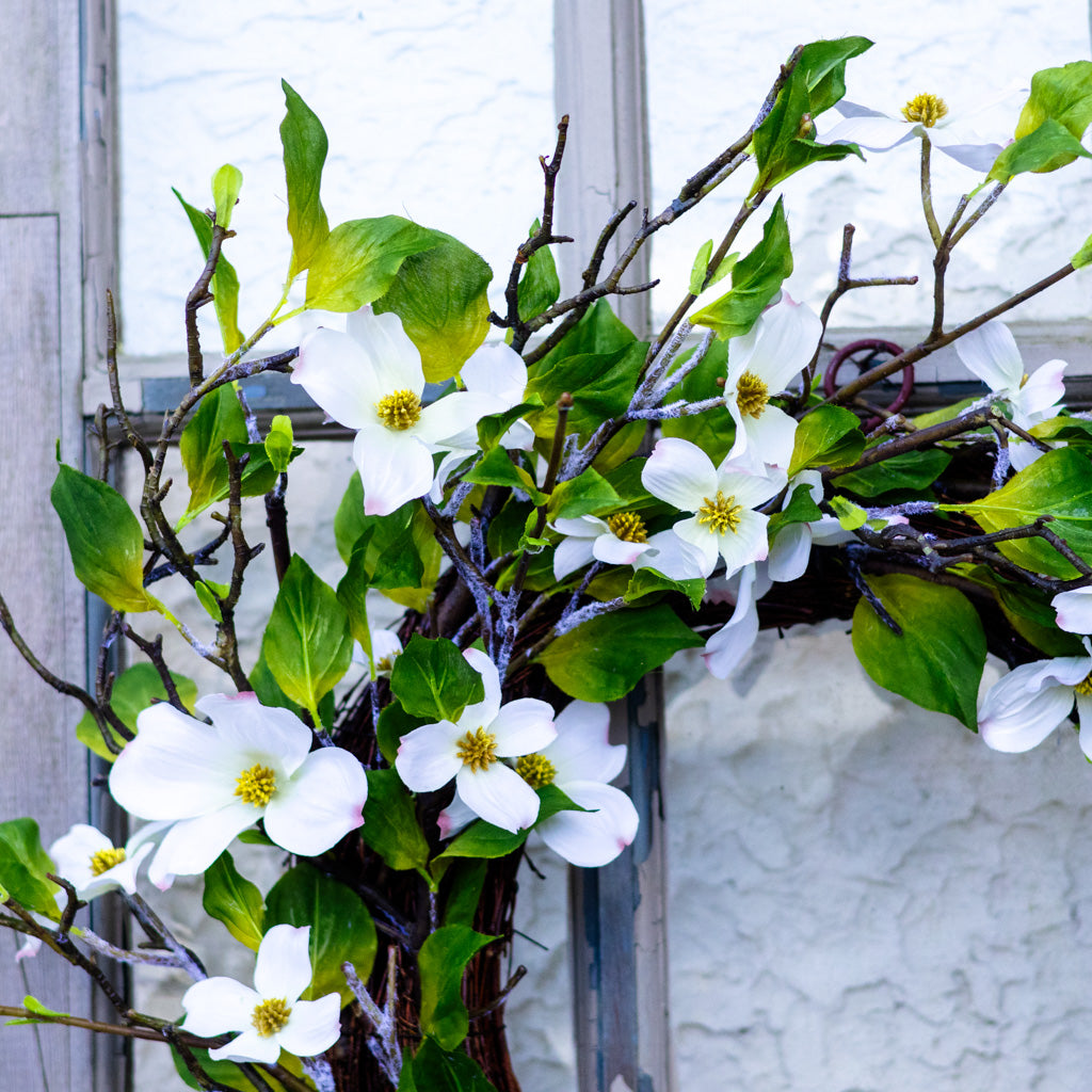 White Dogwood Wreath
