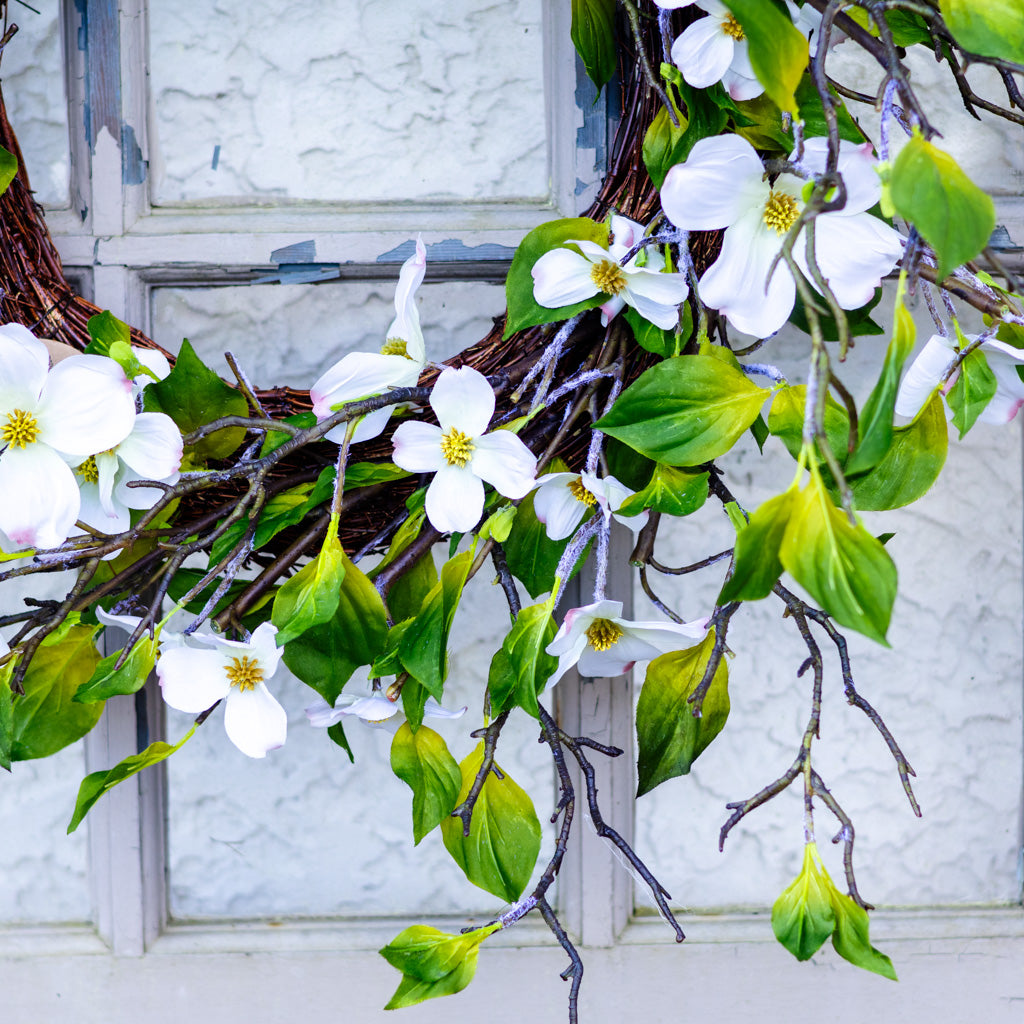 White Dogwood Wreath