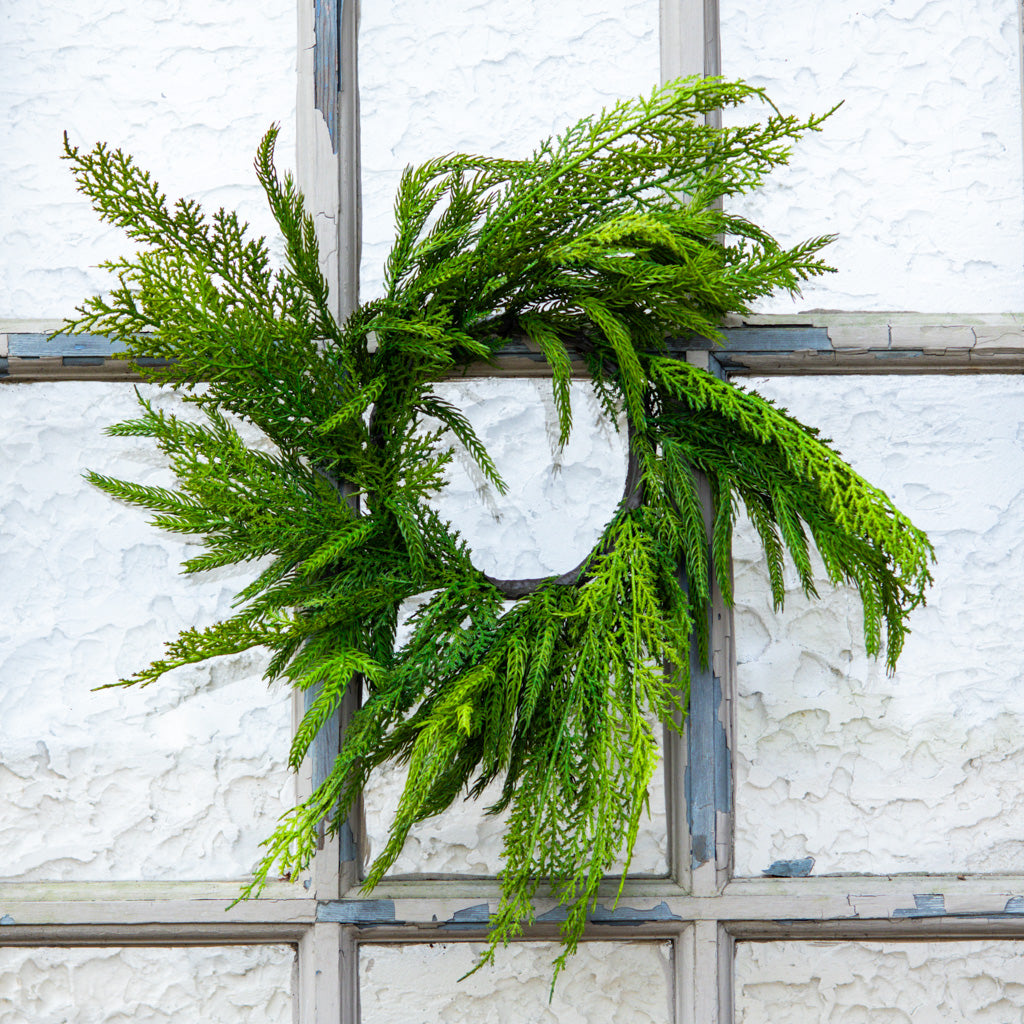 13"D Woodland Evergreen Wreath Real Touch