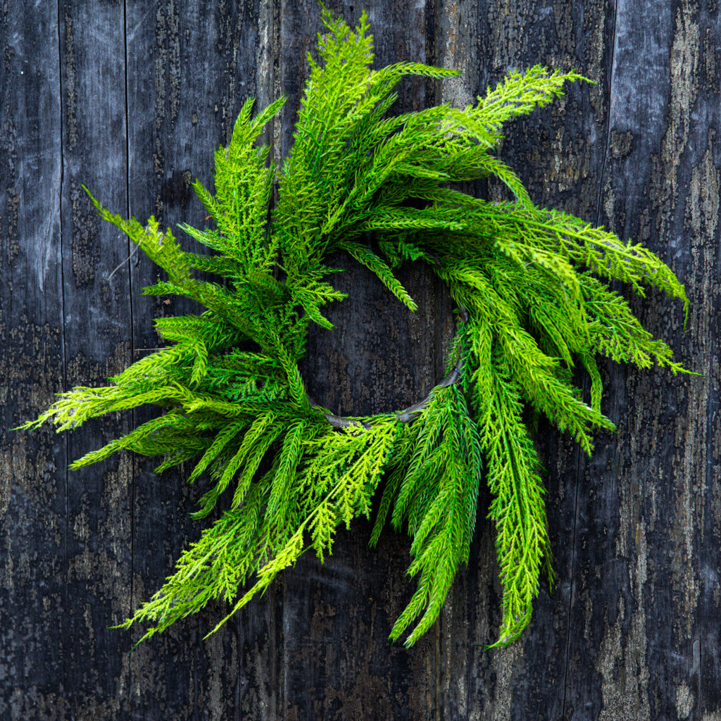 13"D Woodland Evergreen Wreath Real Touch
