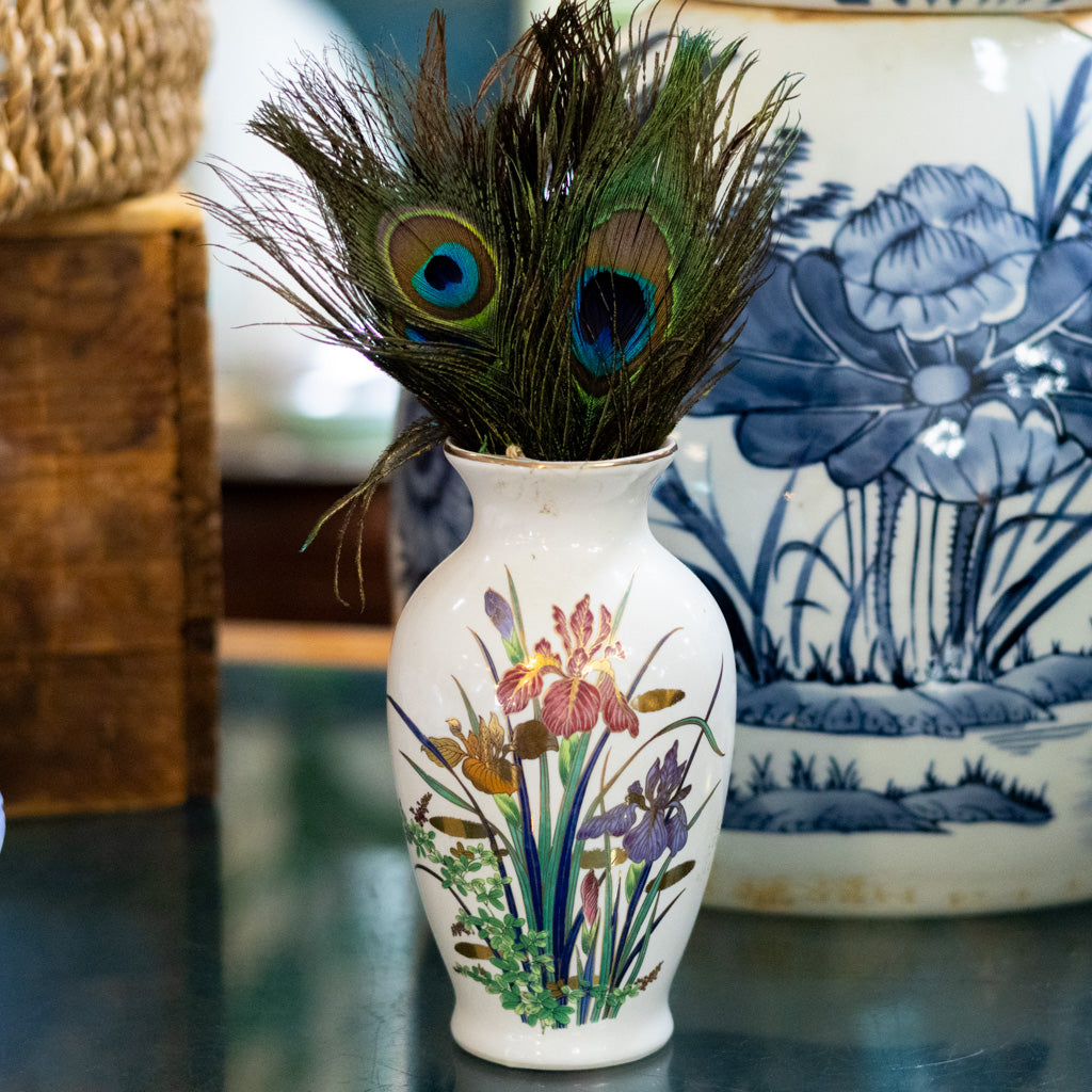 Vintage Iris Japanese Vase