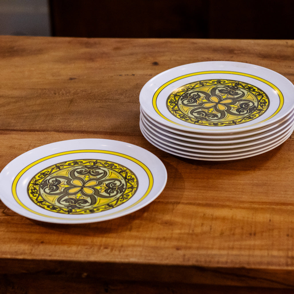 Set of Eight Vintage Melamine Plates