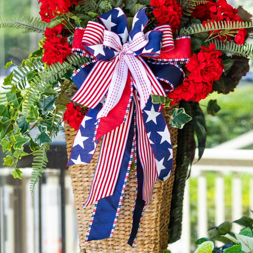 Patriotic Hand-Tied Bow