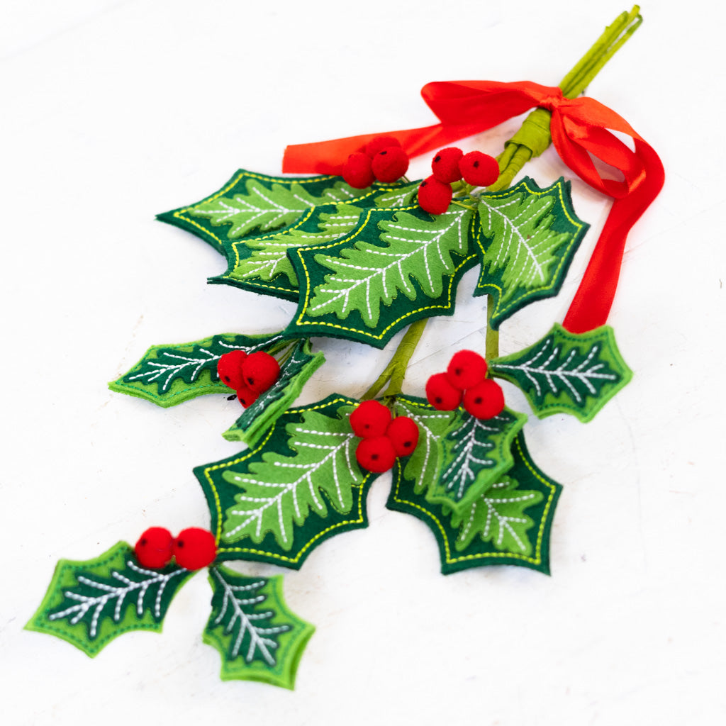 Felt Holly Clip-On