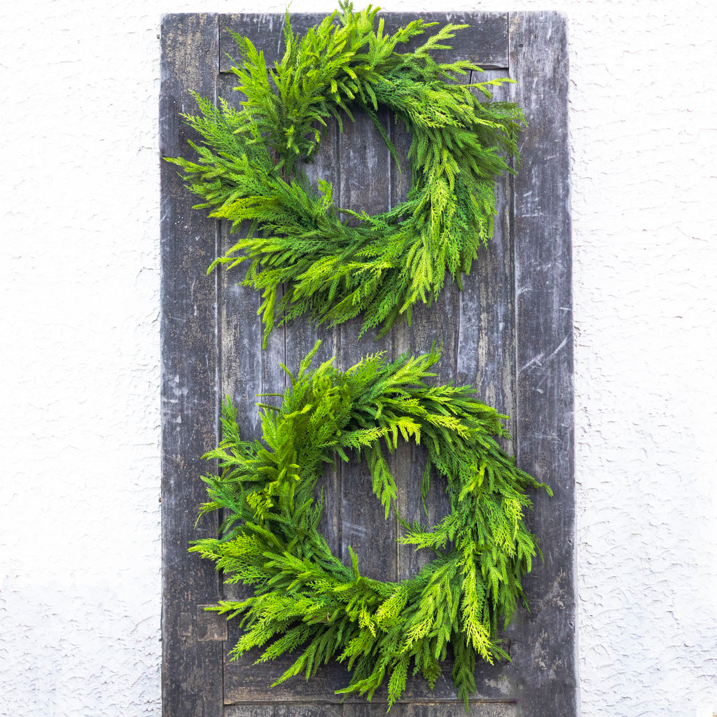 24"D Woodland Evergreen Wreath Real Touch