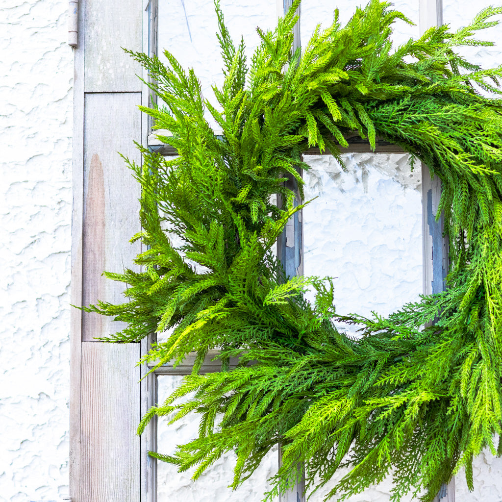 24"D Woodland Evergreen Wreath Real Touch
