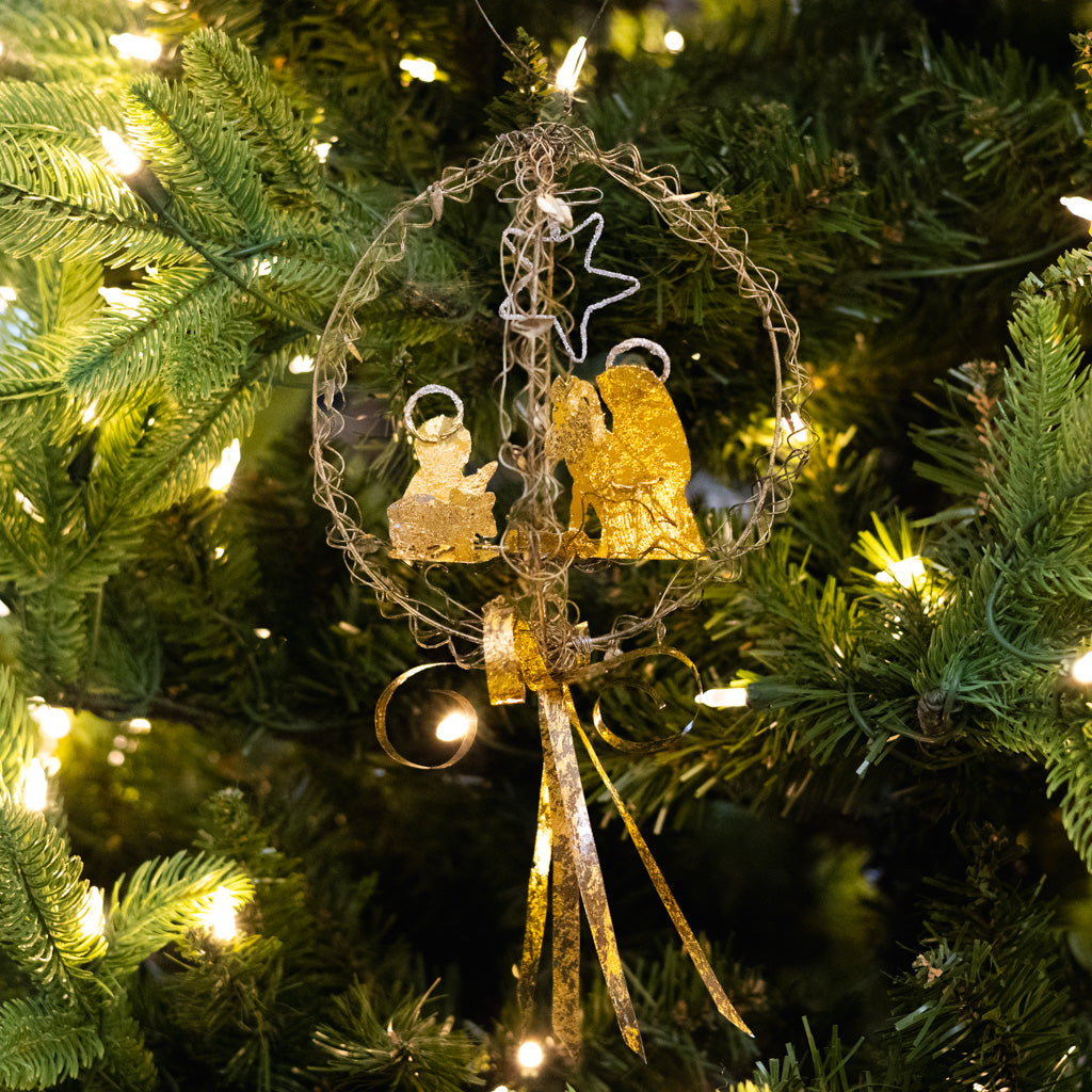 Wire Globe Nativity Ornament
