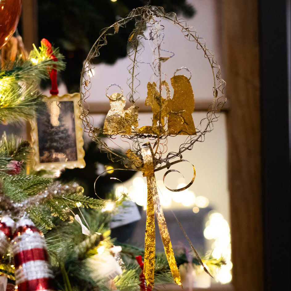 Wire Globe Nativity Ornament