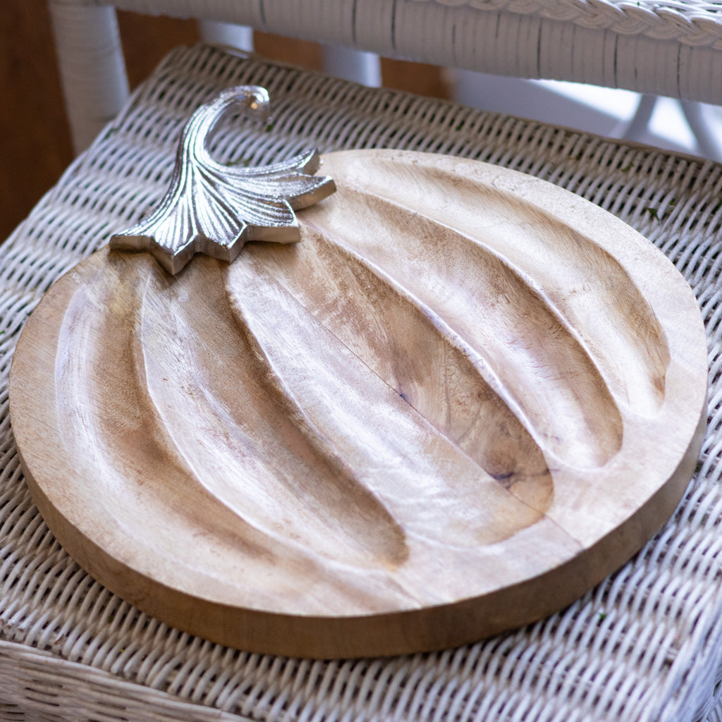 Pumpkin Plate Wood and Aluminum