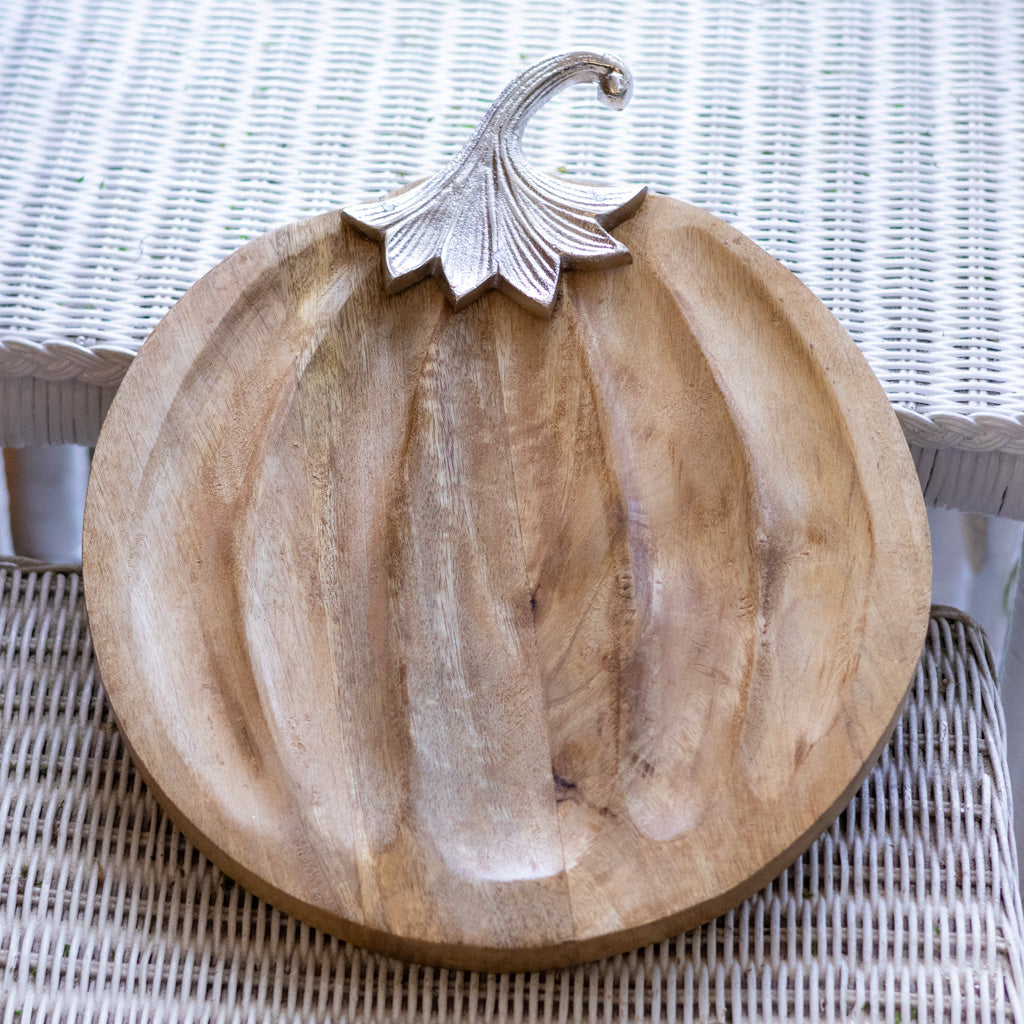 Pumpkin Plate Wood and Aluminum
