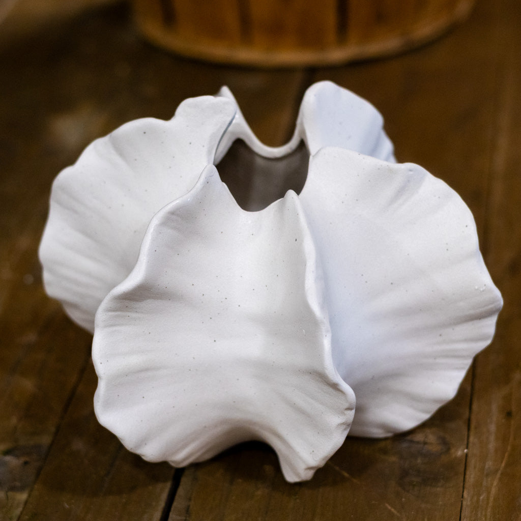 White Ceramic Pod Vase Tall
