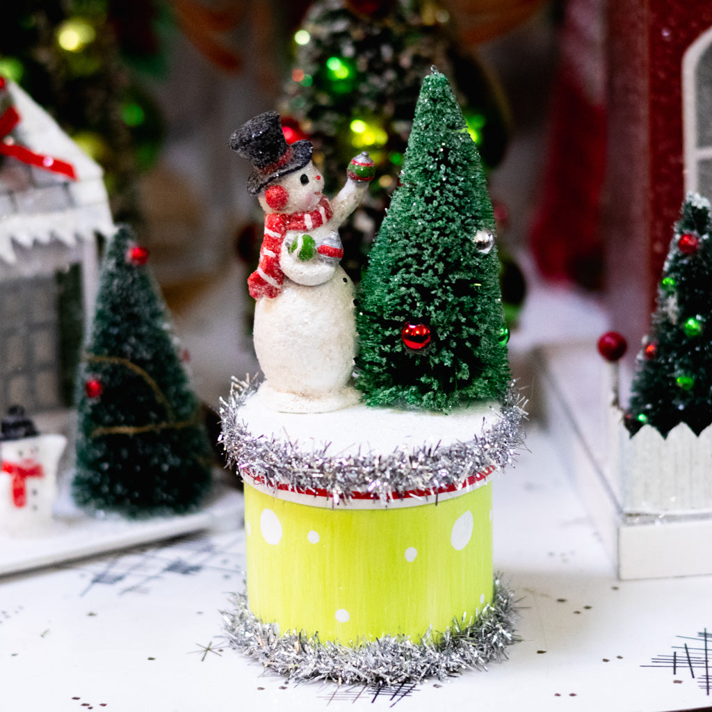 Snowman with Tree Resin Box