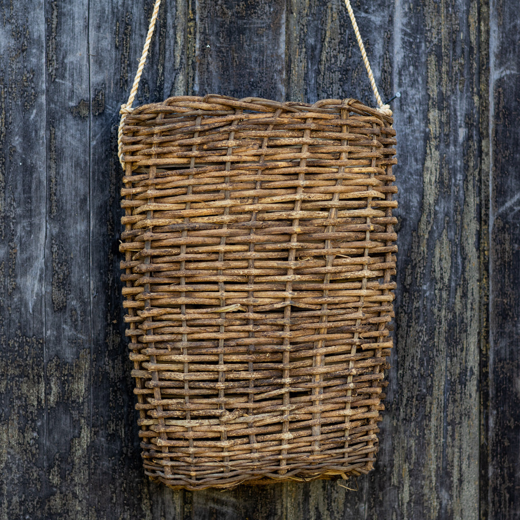 Small Woven Door Basket with Rope Hanger
