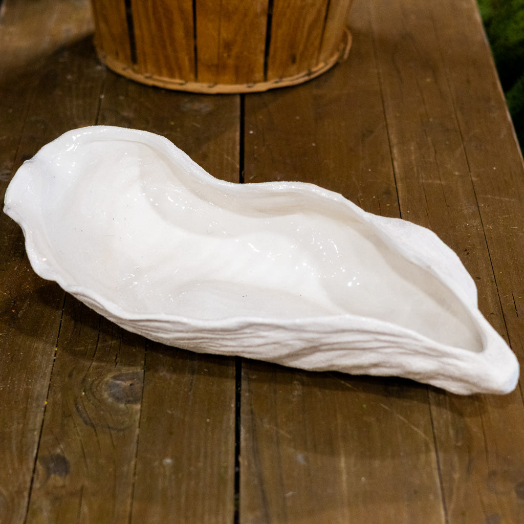Stoneware White Shell Shaped Dish