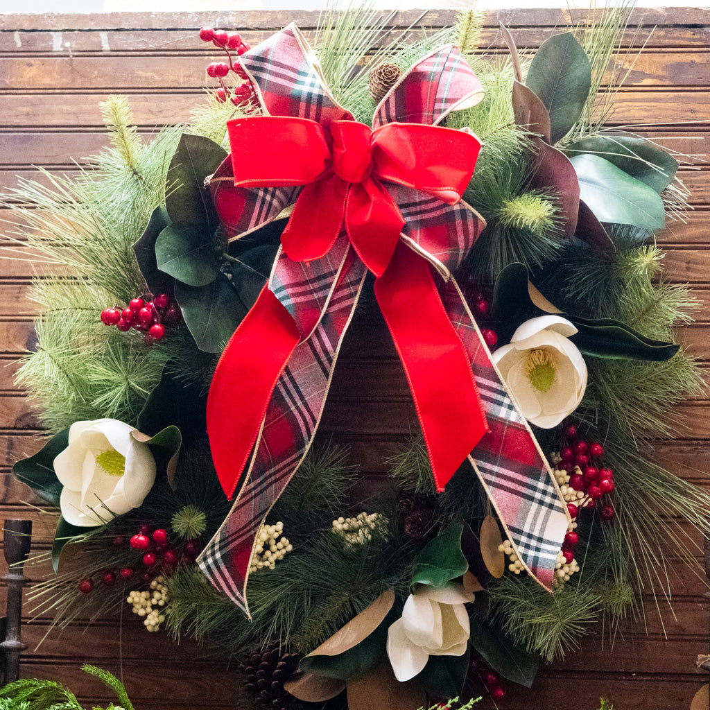 Sea Pines Holiday Wreath with Bow