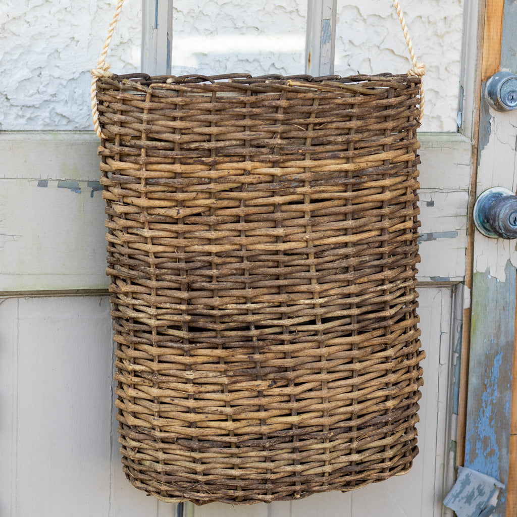 Large Woven Door Basket with Rope Hanger