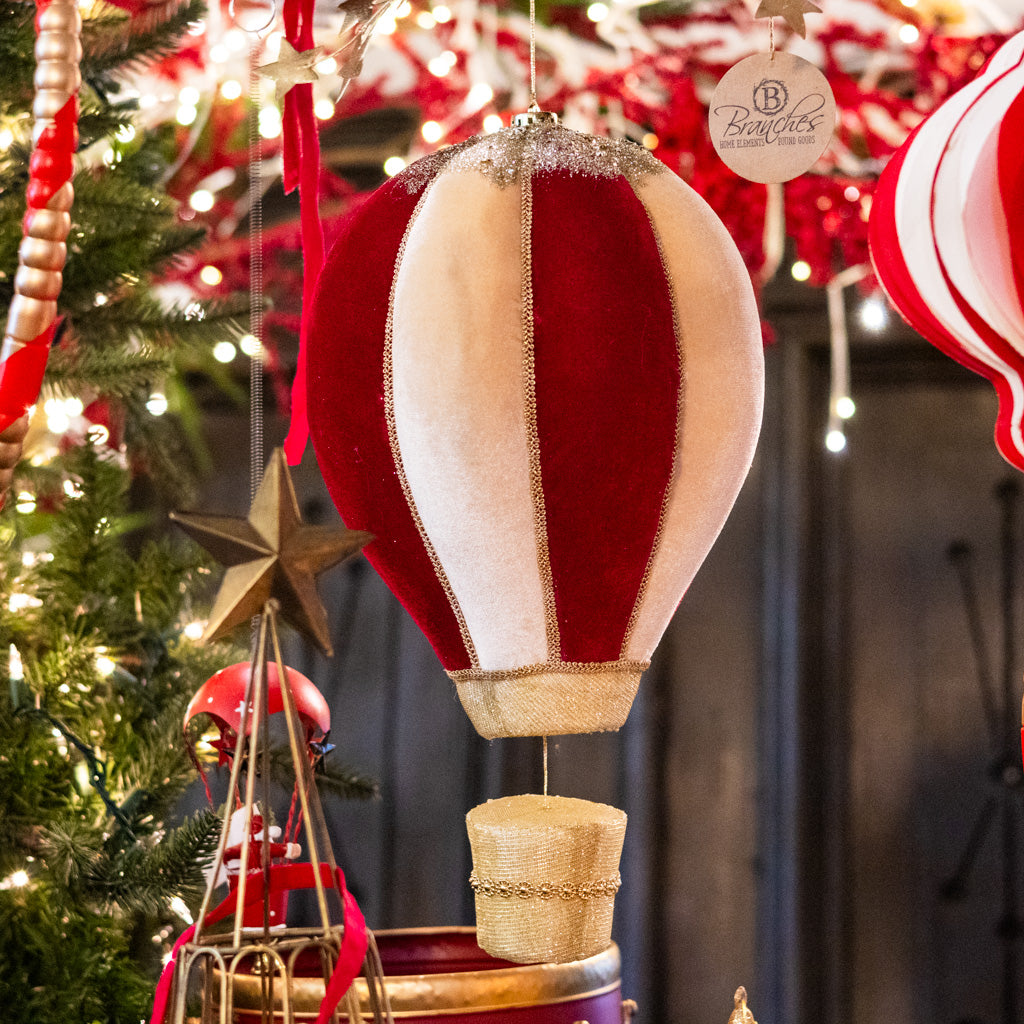 Foam and Fabric Hot Air Balloon Ornament Large