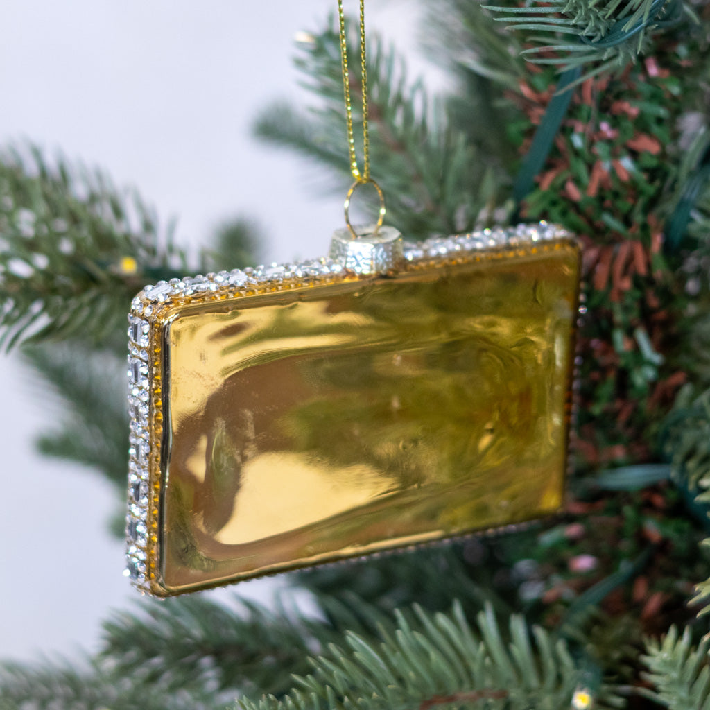 Black Credit Card Glass Ornament
