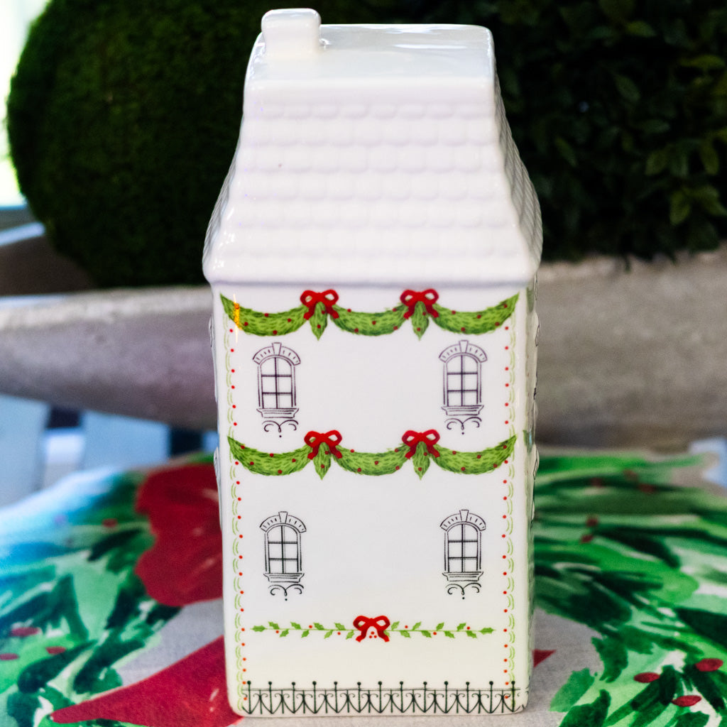 Tall Ceramic Lighted Village House
