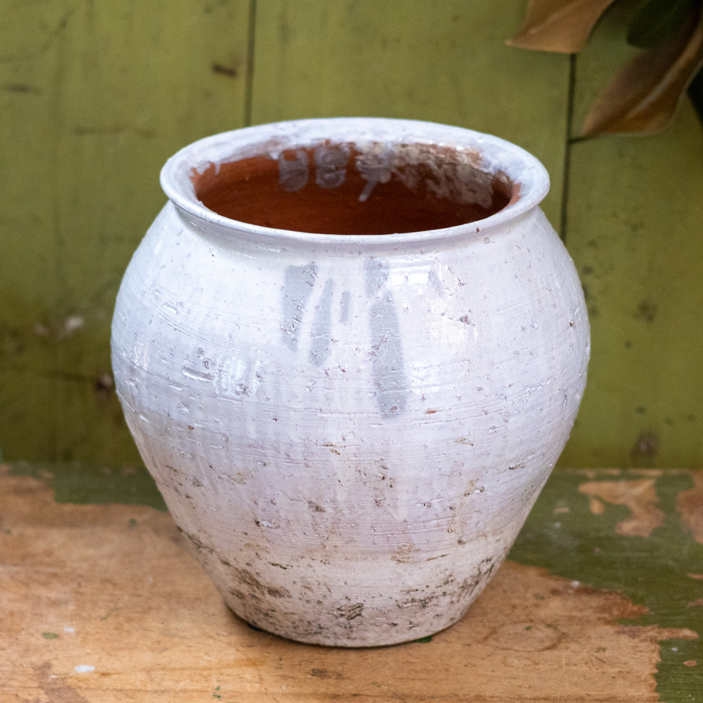 Arthur Medium Terracotta Glazed Cream Gray Brown Vase