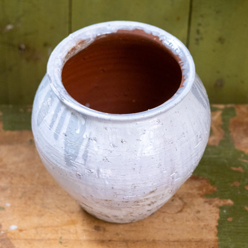 Arthur Medium Terracotta Glazed Cream Gray Brown Vase
