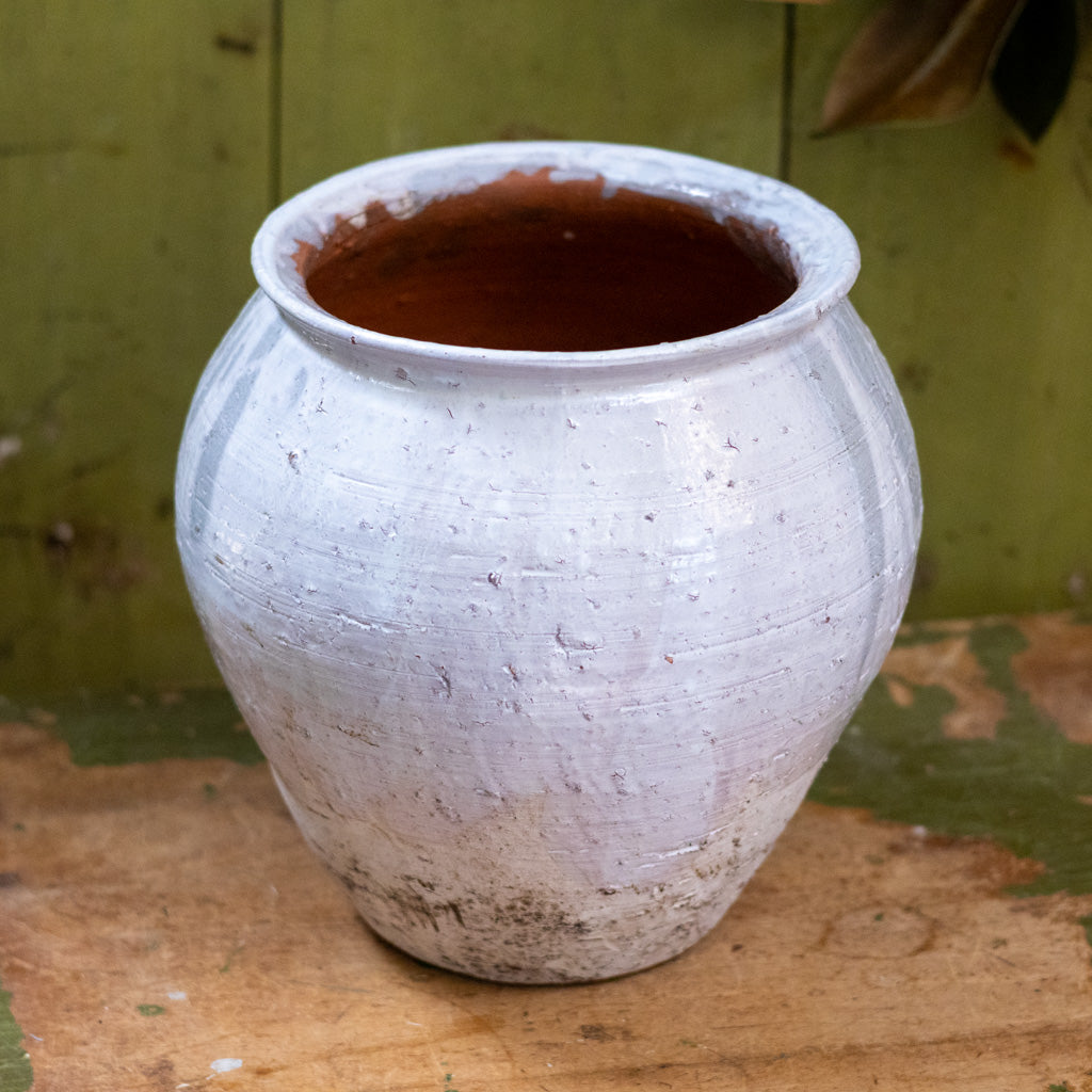 Arthur Medium Terracotta Glazed Cream Gray Brown Vase