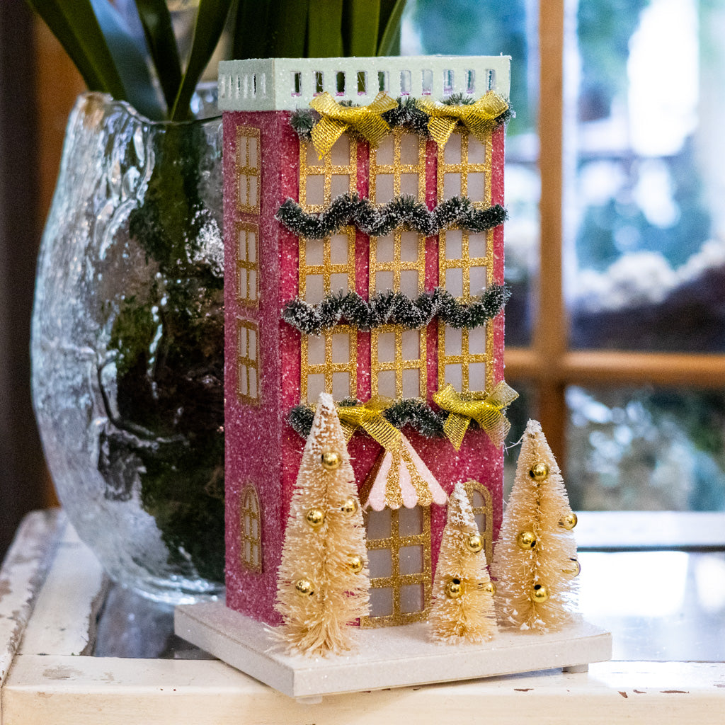 Tinsel Garland Multicolored Paper House