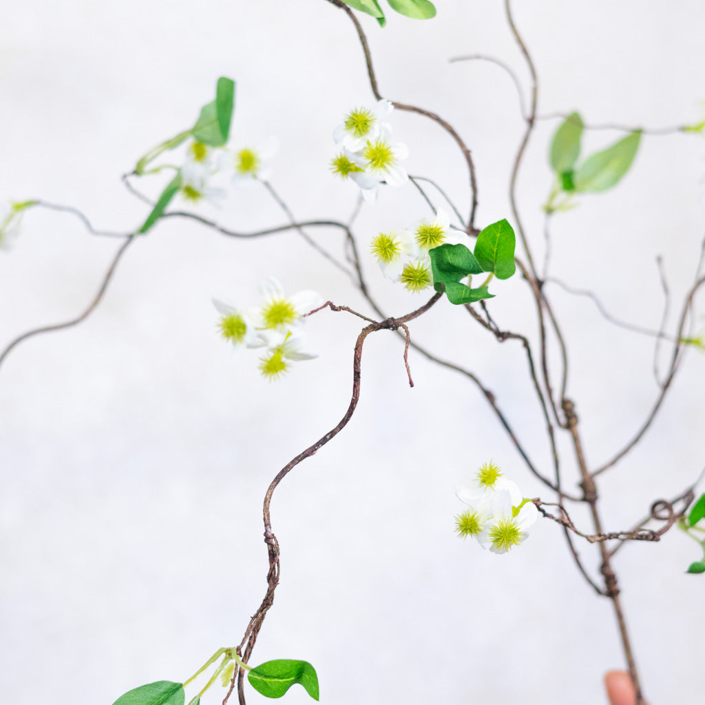 Mini White Green Floral Branch