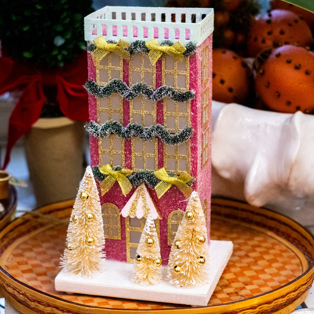 Tinsel Garland Multicolored Paper House