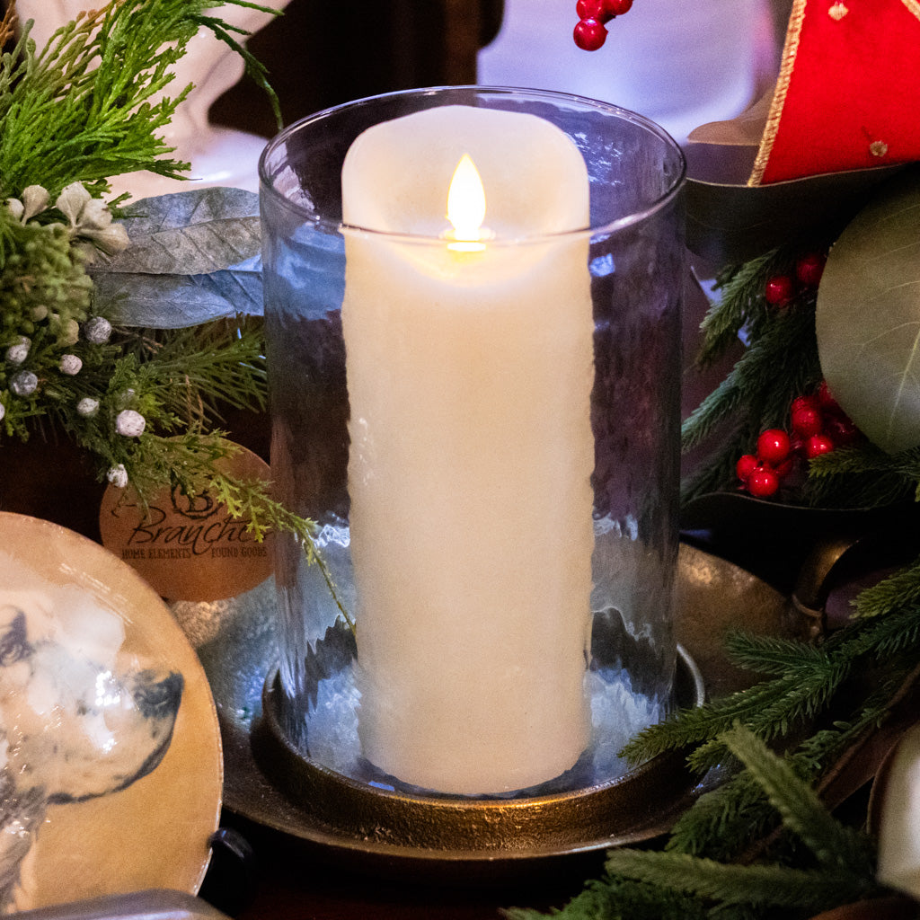 Flameless Flickering Candle with Timer Ivory Slim