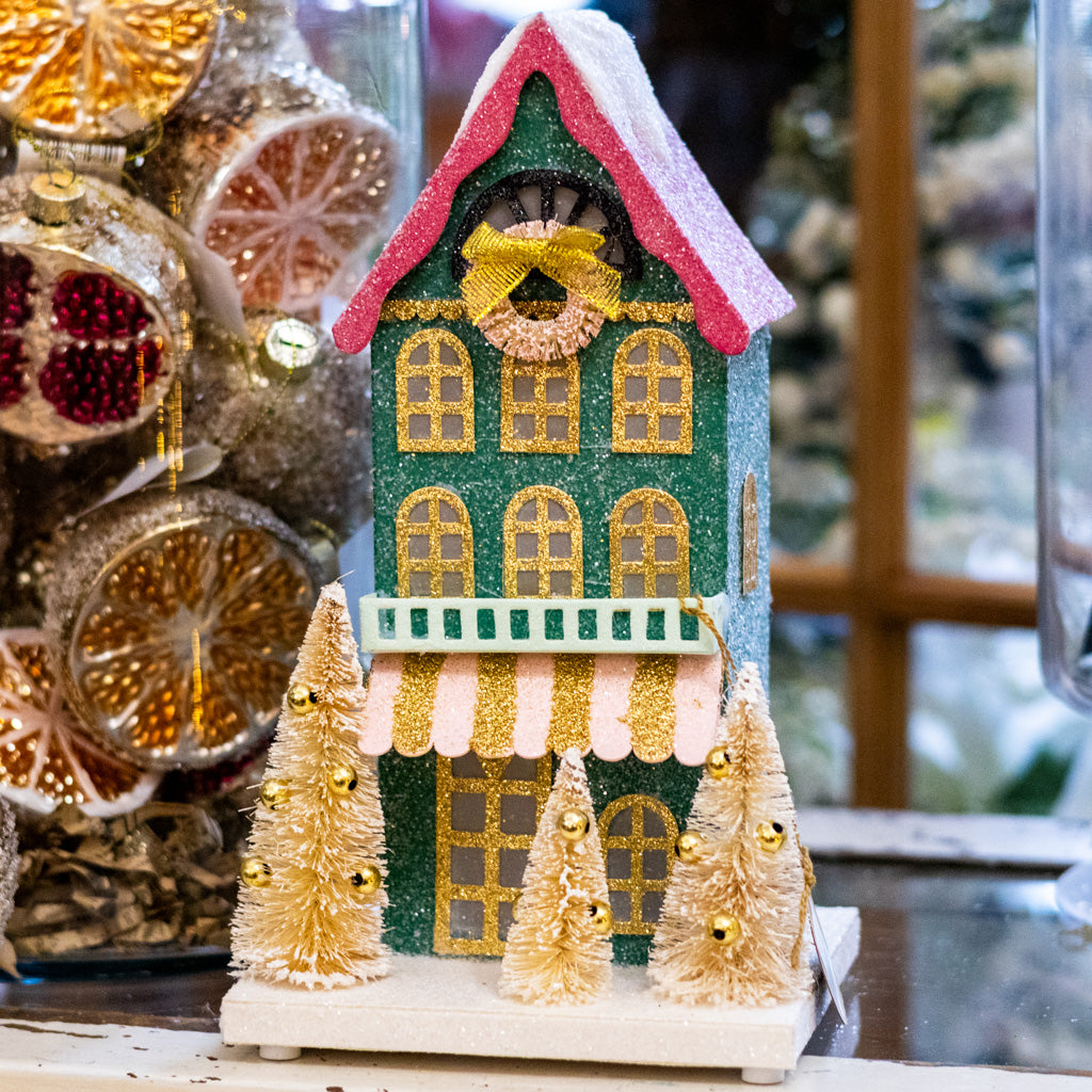 Pink Wreath Multicolored Paper House