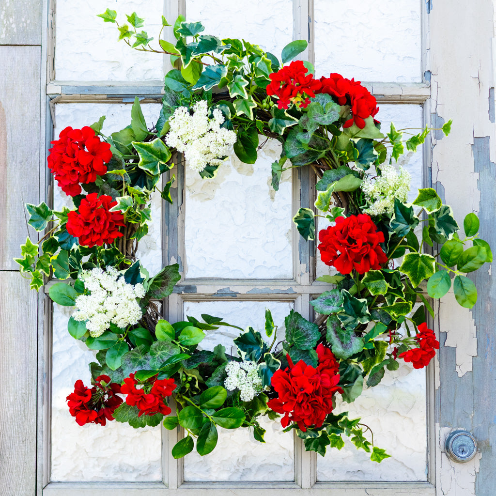 Greenhouse Geranium Wreath