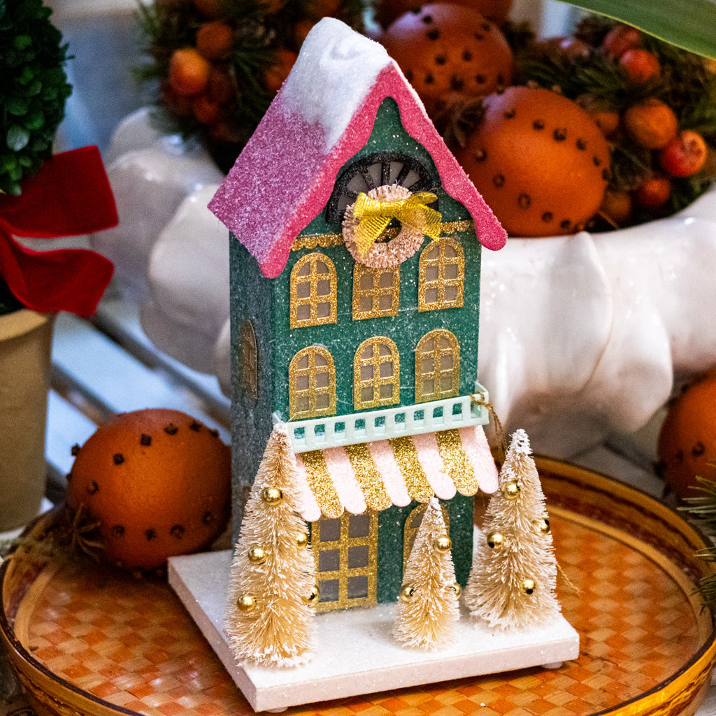 Pink Wreath Multicolored Paper House