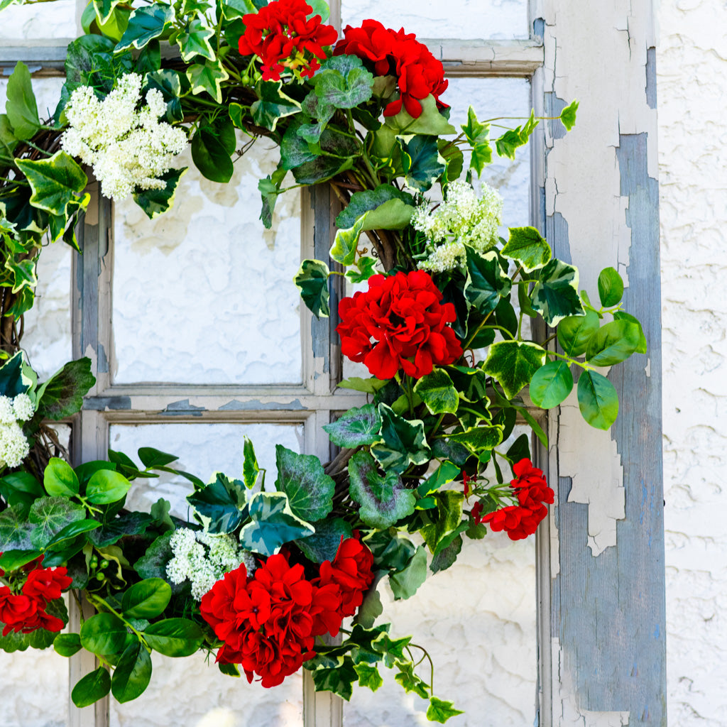 Greenhouse Geranium Wreath