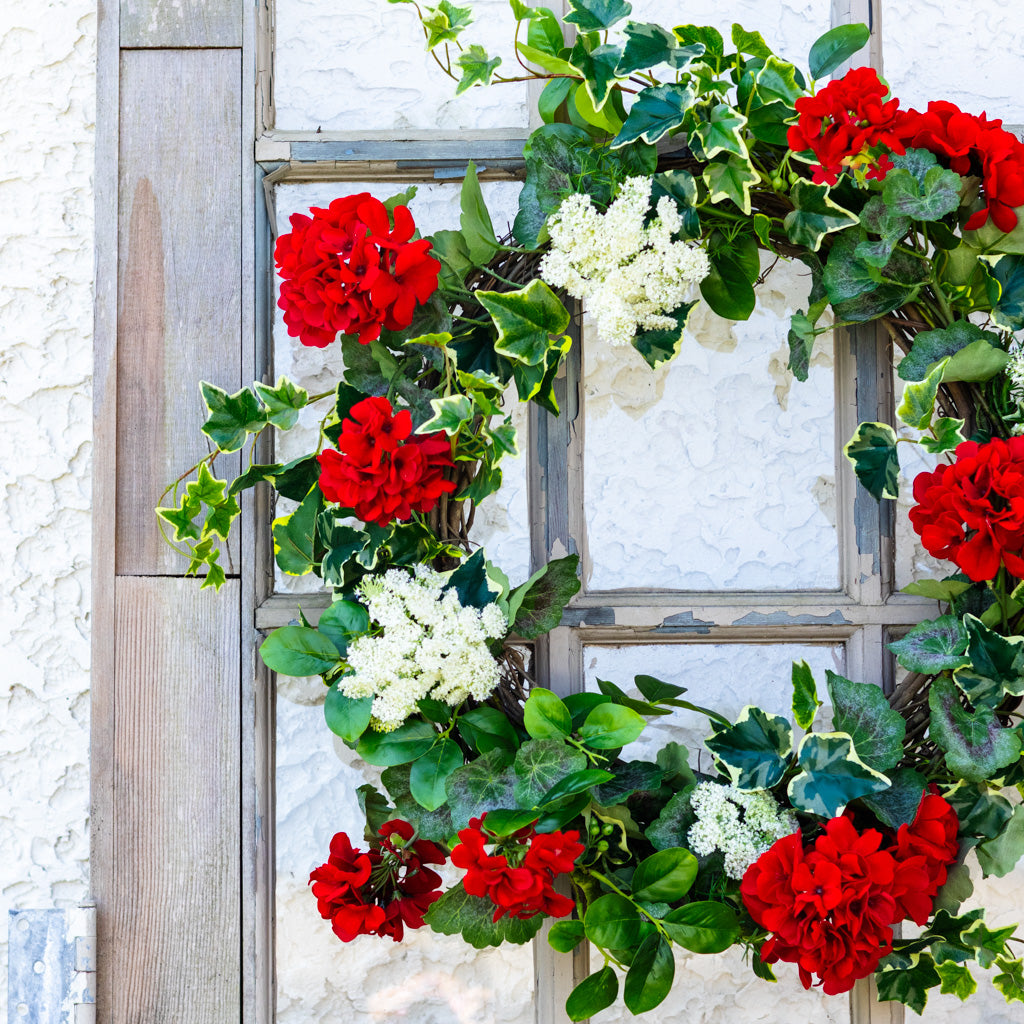 Greenhouse Geranium Wreath