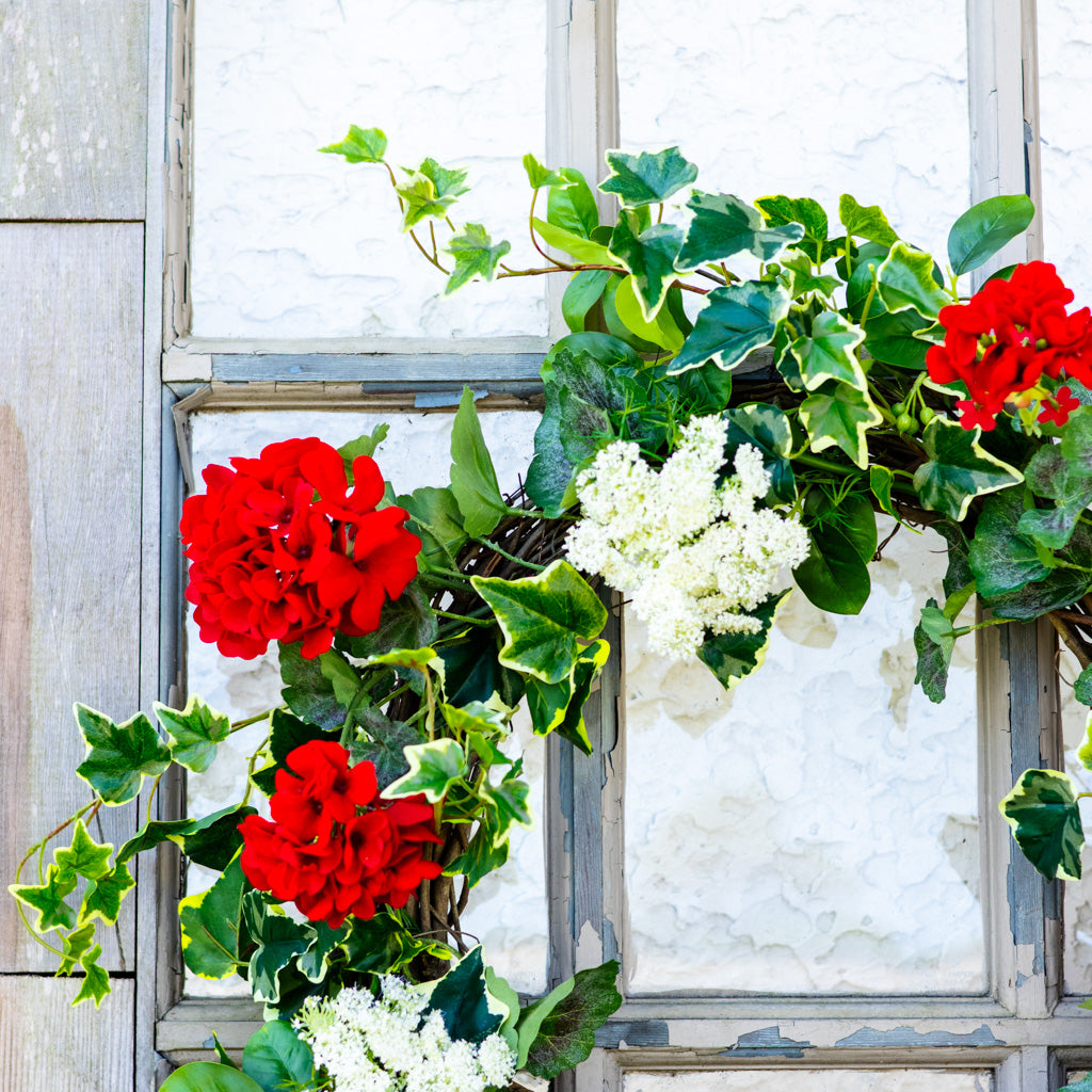 Greenhouse Geranium Wreath