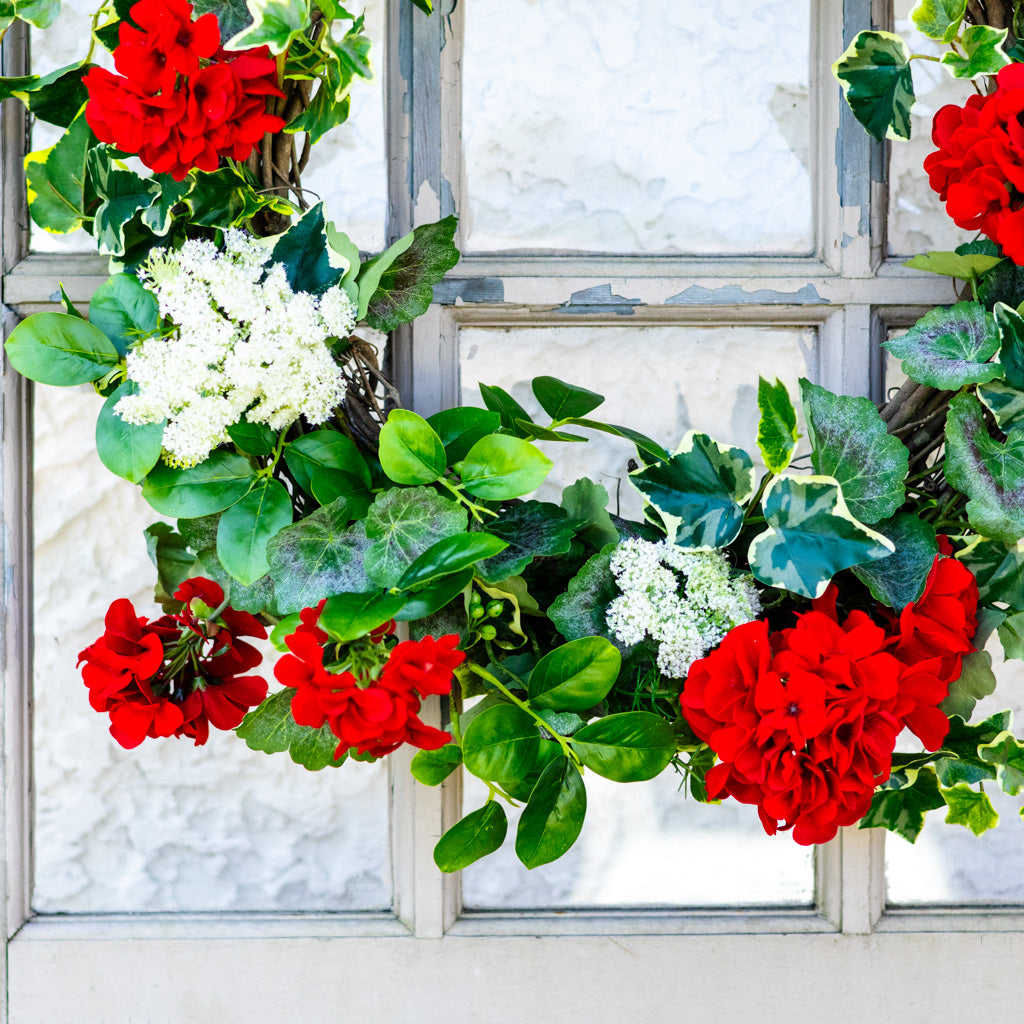 Greenhouse Geranium Wreath