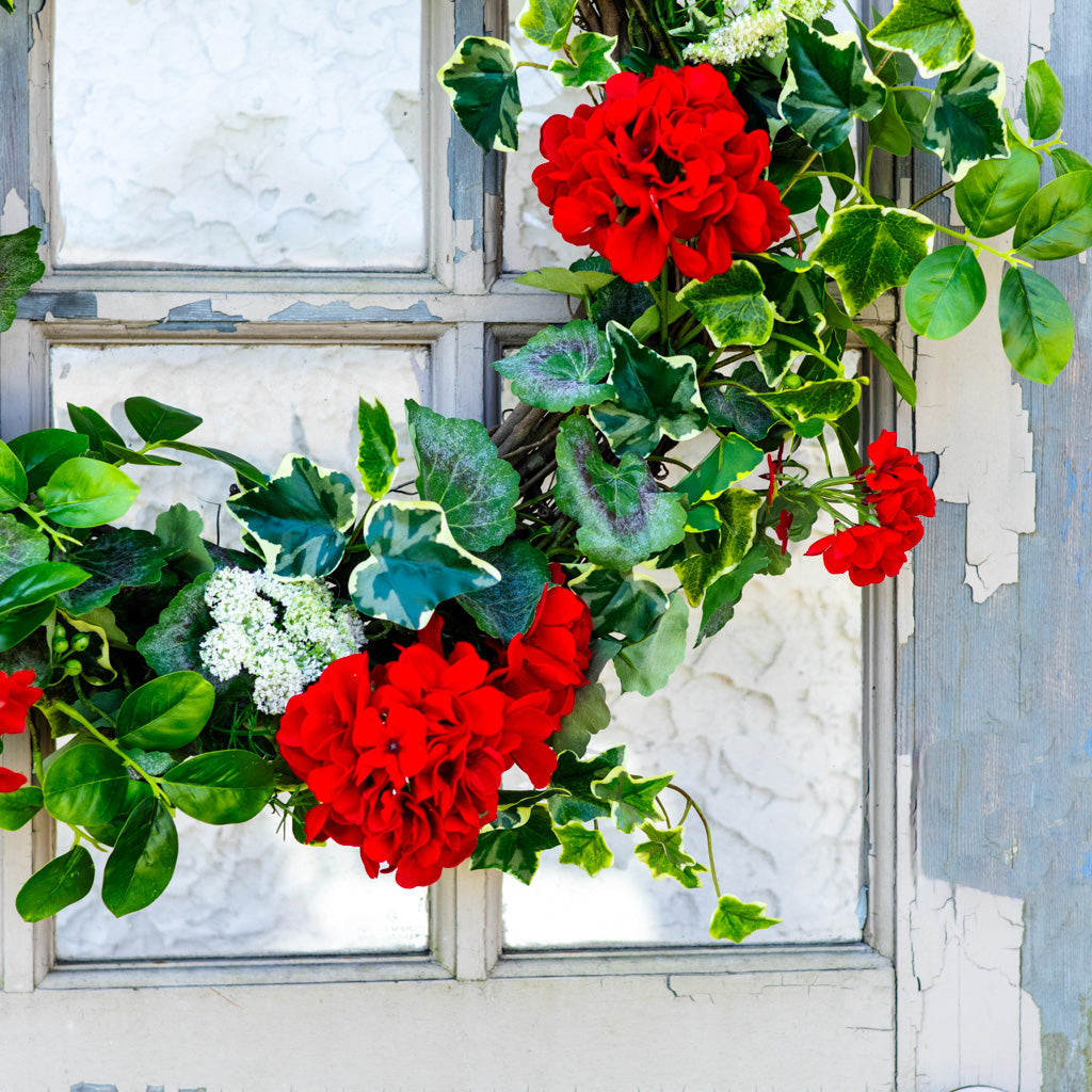 Greenhouse Geranium Wreath