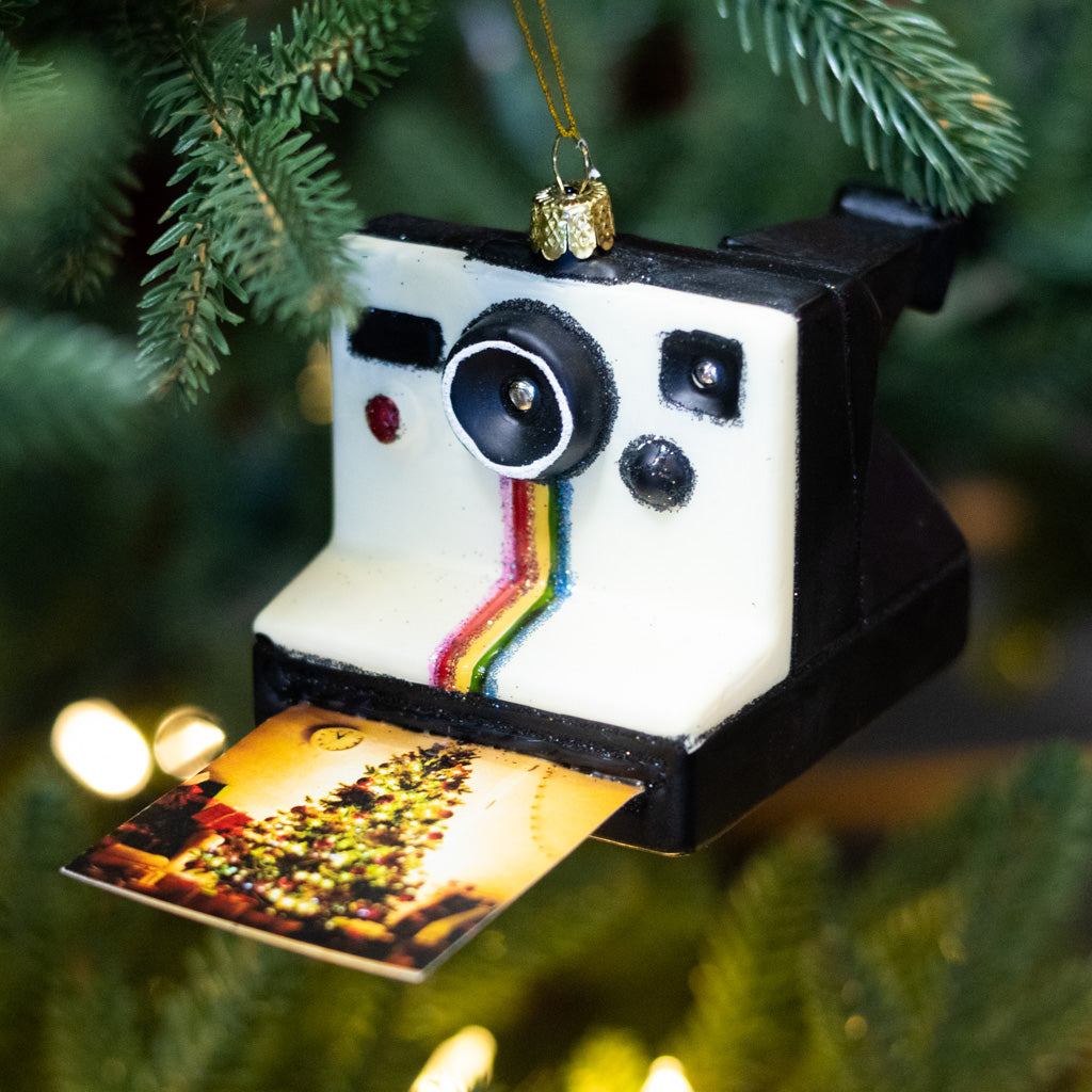 Instant Photo Glass Camera Ornament