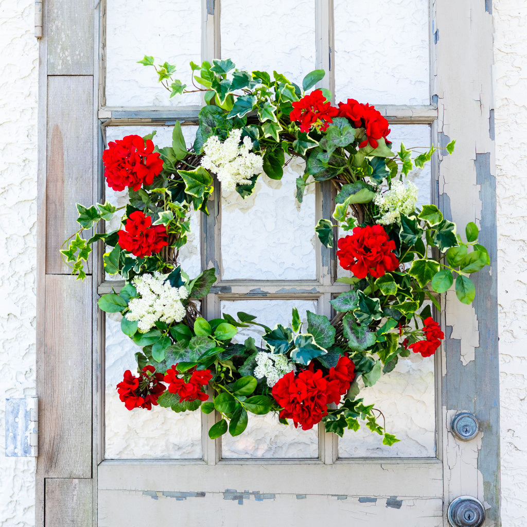 Greenhouse Geranium Wreath