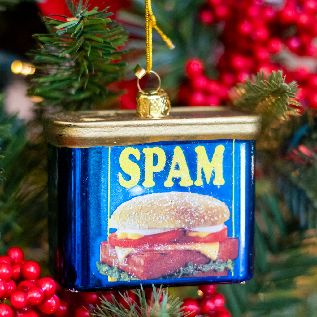 Canned Spam Glass Ornament
