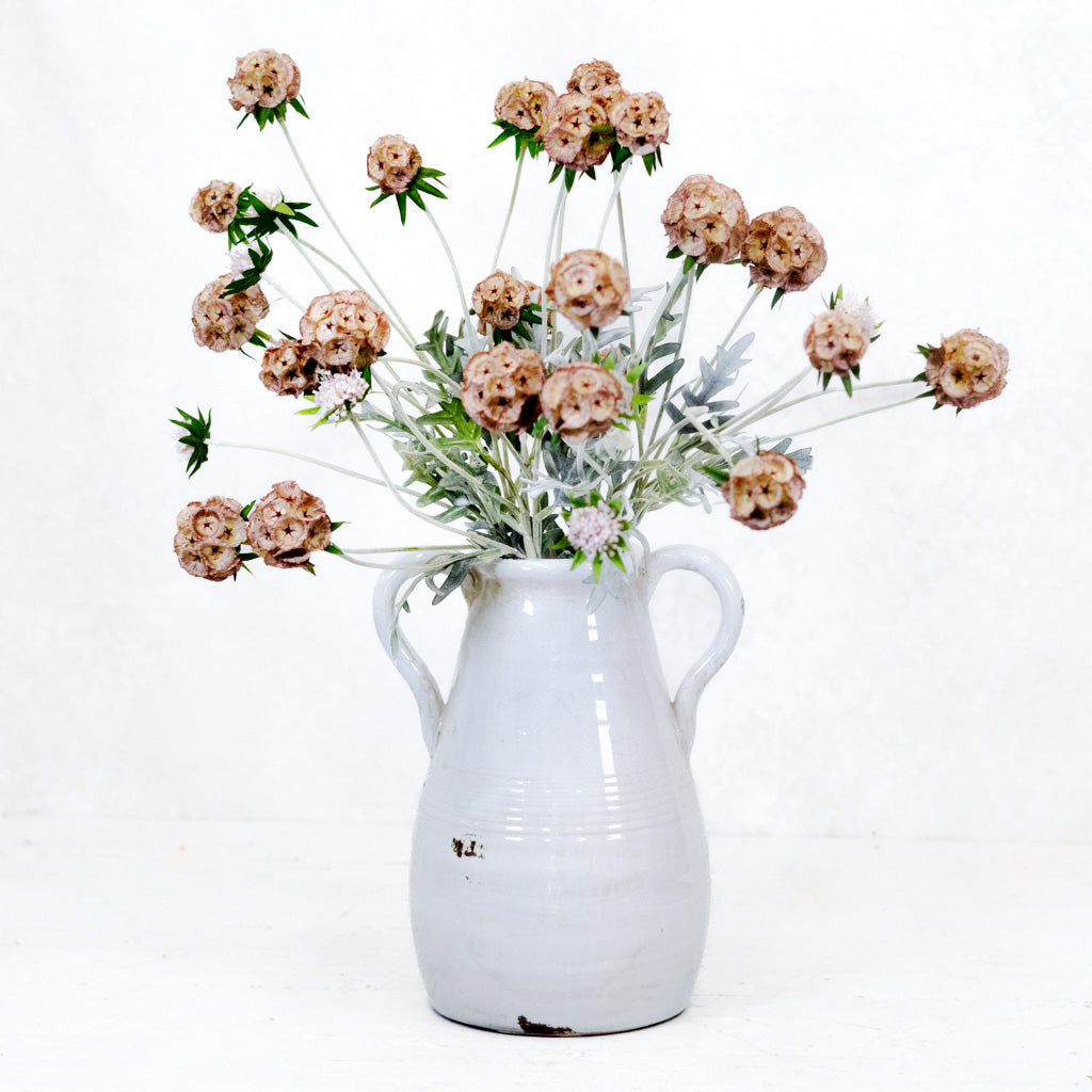 Pink Scabiosa Pod Spray