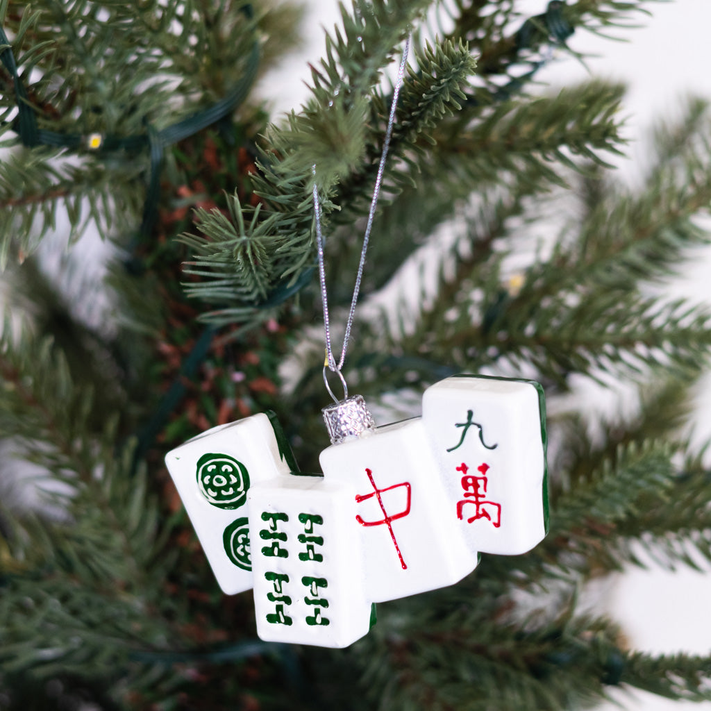 Mahjong Glass Ornament