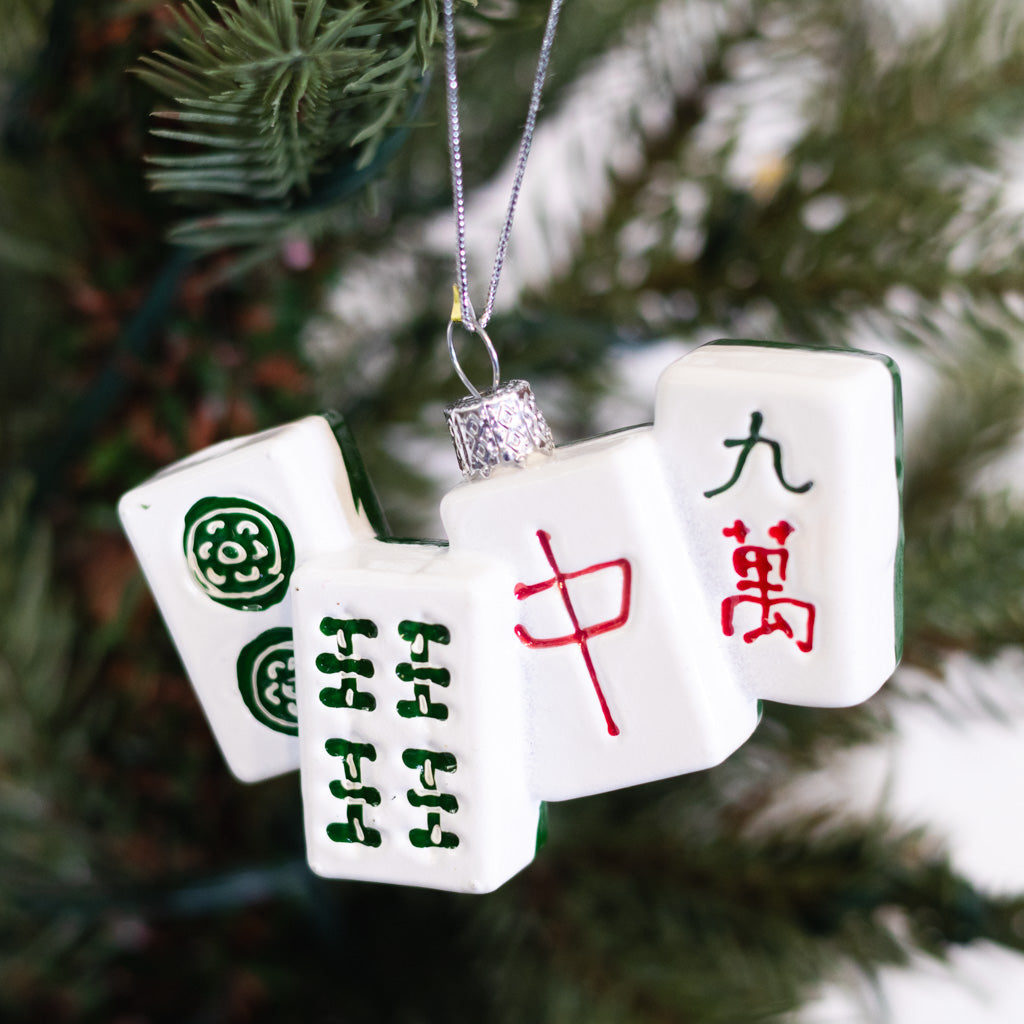 Mahjong Glass Ornament